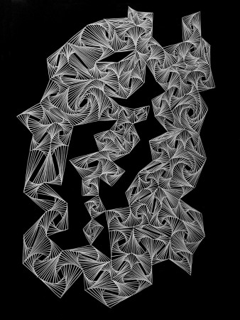 100x70cm, white pencil on black card